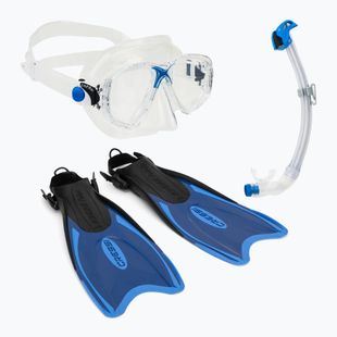 Schnorchelset Cressi Palau Marea Dry Bag Set blue/azure