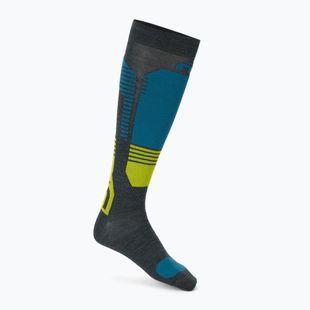 Skisocken Mico Light Weight Superthermo Natural Merino Ski teal melange
