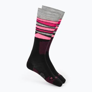 Damen Skisocken Mico Light Weight Superthermo Natural Merino Ski black/fluorescent fuchsia