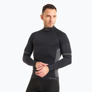 Herren Thermoaktivshirt Mico M1 Mock Neck nero
