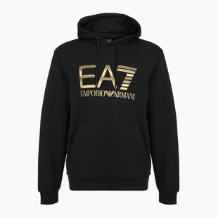Herren EA7 Emporio Armani Zug Logo Serie Big Logo Hoodie schwarz