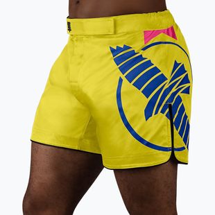 Herren Hayabusa Icon Mid-Thigh MMA Trainingsshorts gelb/blau