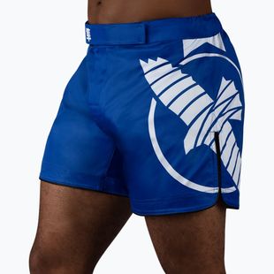 Herren Hayabusa Icon Mid-Thigh MMA Trainingsshorts blau/weiß