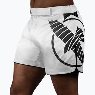Herren Hayabusa Icon Mid-Thigh MMA Trainingsshorts weiß/schwarz