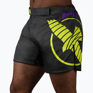 Herren Hayabusa Icon Mid-Thigh MMA Trainingsshorts schwarz/neon