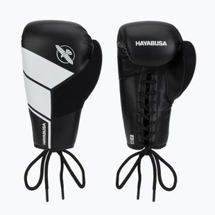 Hayabusa S4 Lace Up Boxhandschuhe weiß S4LACBG-BK