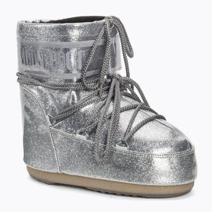 Damen Moon Boot Icon Low Glitter silberne Schneestiefel