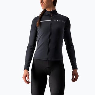 Damen Radfahren Sweatshirt Castelli Sinergia 2 Jersey FZ W leicht schwarz/weiß