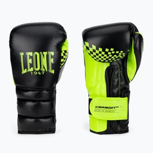LEONE 1947 Carbon22 schwarz-grüne Boxhandschuhe GN222