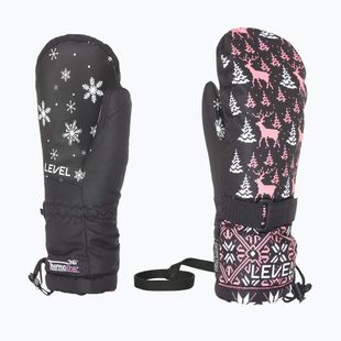 Kinder-Skihandschuhe Level Junior Mitt ninja pink