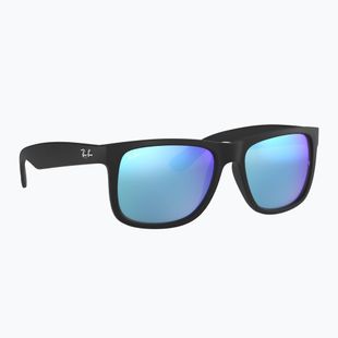 Sonnenbrille Ray-Ban Justin Classic matt black gum/blue mirror