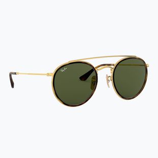 Sonnenbrille Ray-Ban Round Double Bridge arista gold/green g-15