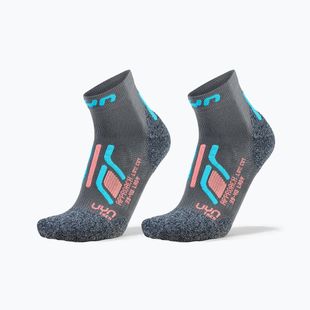 Damensocken UYN Trekking Approach Low Cut 2 pack grey/turquoise