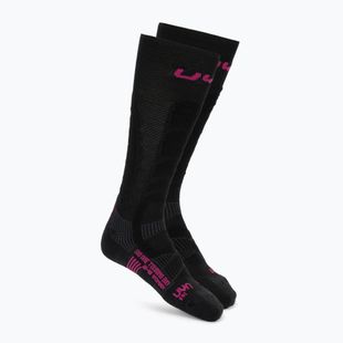 Skisocken Damen UYN Ski Touring One Bio black/pink yarrow
