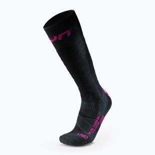 Skisocken Damen UYN Ski Touring One Bio black/pink yarrow