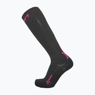 Damen-Skisocken UYN Ski One Pure Snow black/pink