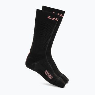 Damen-Skisocken UYN Ski One Pure Snow black/pink
