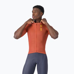 Herren Fahrradtrikot Castelli Drittone Logo paprika/mango mojito
