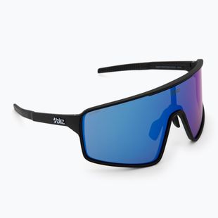 Bliz P001 mattschwarz/grau-blaue Spiegel-Sonnenbrille