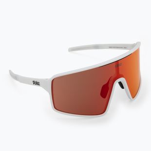 Bliz P001 matte weiß/braune rote Spiegel-Sonnenbrille