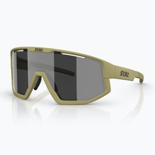 Sonnenbrille Bliz Fusion matte amber green/smoke silver mirror