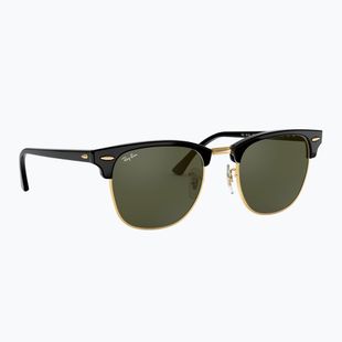 Sonnenbrille Ray-Ban Clubmaster Classic black/gold/green g-15