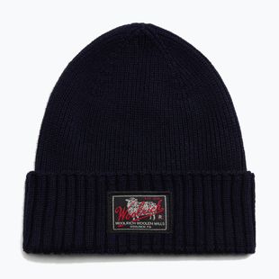 Herren-Wintermütze Woolrich Legacy Patch Beanie melton blue
