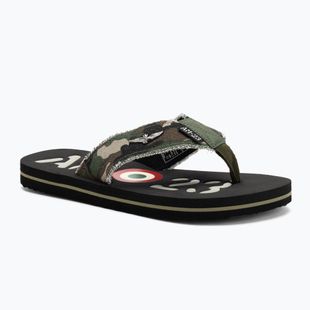 Herren Aeronautica Militare 251SC310CT3593 Tarnfarbe grün Flip Flops
