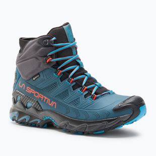 Trekking Wander Schuhe Herren La Sportiva Ultra Raptor II Mid Leather GTX hurricane/ carbon