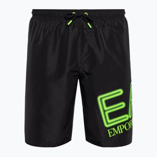 Badeshorts Herren EA7 Emporio Armani Water Sport Logo Bermuda nero/fluo lime