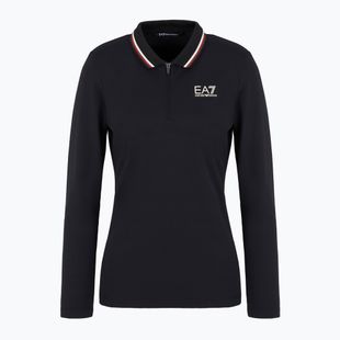 Damen EA7 Emporio Armani Golf Pro Polo Langarmshirt schwarz