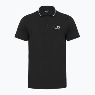 Herren EA7 Emporio Armani Core Identity Piqué Poloshirt schwarz