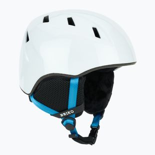 Kinder-Skihelm Briko Makalu Jr shiny white/lochmara blue