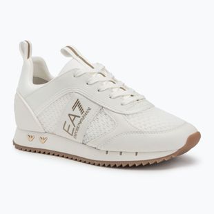 EA7 Emporio Armani Schwarz & Weiß Schnürsenkel dreifach aus wht/gold Schuhe