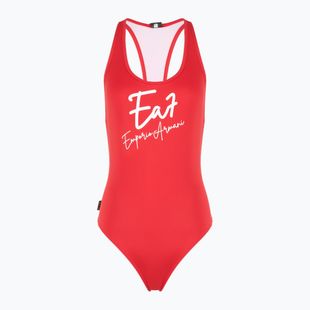 Einteiliger Badeanzug EA7 Emporio Armani Maxi Logo One Piece racing rot