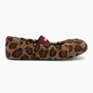 Damenhausschuhe Moon Boot Fleece Ballerina Leopard cognac/cocoa