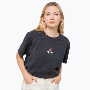 Kaotiko Washed Moon Sphynx Damen-T-Shirt schwarz