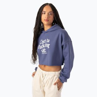 Kaotiko Damen Sweatshirt C'est la vie Crew Weintraube