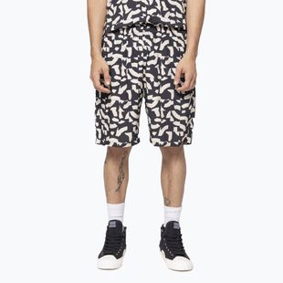 Herren Shorts Kaotiko Geo Abstract schwarz/elfenbein