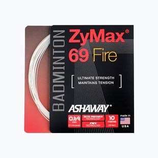 Badmintonsaite ASHAWAY ZyMax 69 Fire - Satz weiß