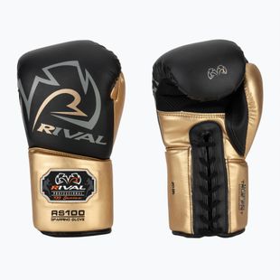 Rival RS100 Professional schwarz/goldene Boxhandschuhe