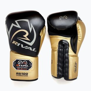 Rival RS100 Professional schwarz/goldene Boxhandschuhe