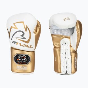 Rival RS100 Professional weiß/goldene Boxhandschuhe