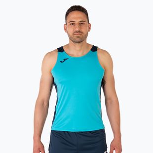 Herren Joma Record II türkis/marinefarbenes Lauftank-Top