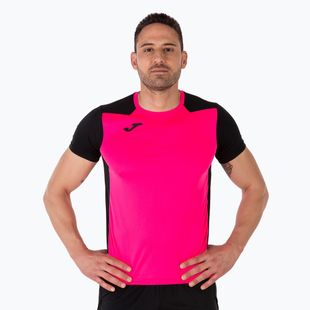 Herren Joma Record II fluor rosa/schwarzes Laufshirt