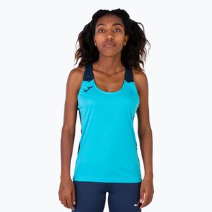 Women's Joma Record II Tank Top fluor türkis/navy Laufshirt