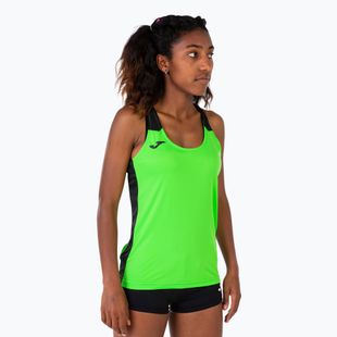 Damen Joma Record II Tank Top fluorgrün/schwarz Laufshirt