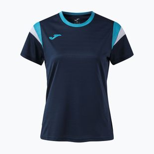 Damen-Tennisshirt Joma Terra dark navy/turquoise fluor