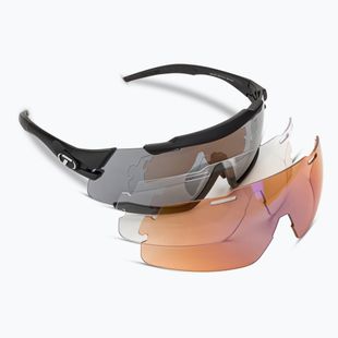 Tifosi Aethon 3 matt schwarz/rauch/ac rot/klar Fahrradbrille