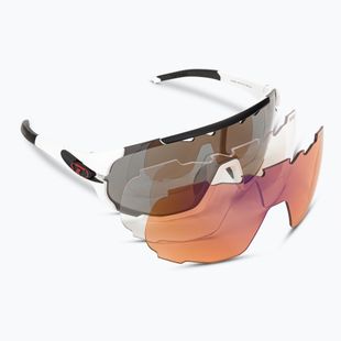Tifosi Sledge matte weiß/Rauch/ac rot/klar Fahrradbrille